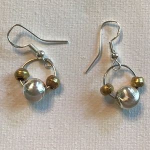 ARTISAN Silver and Brass Beads Sterling Silver Earrings